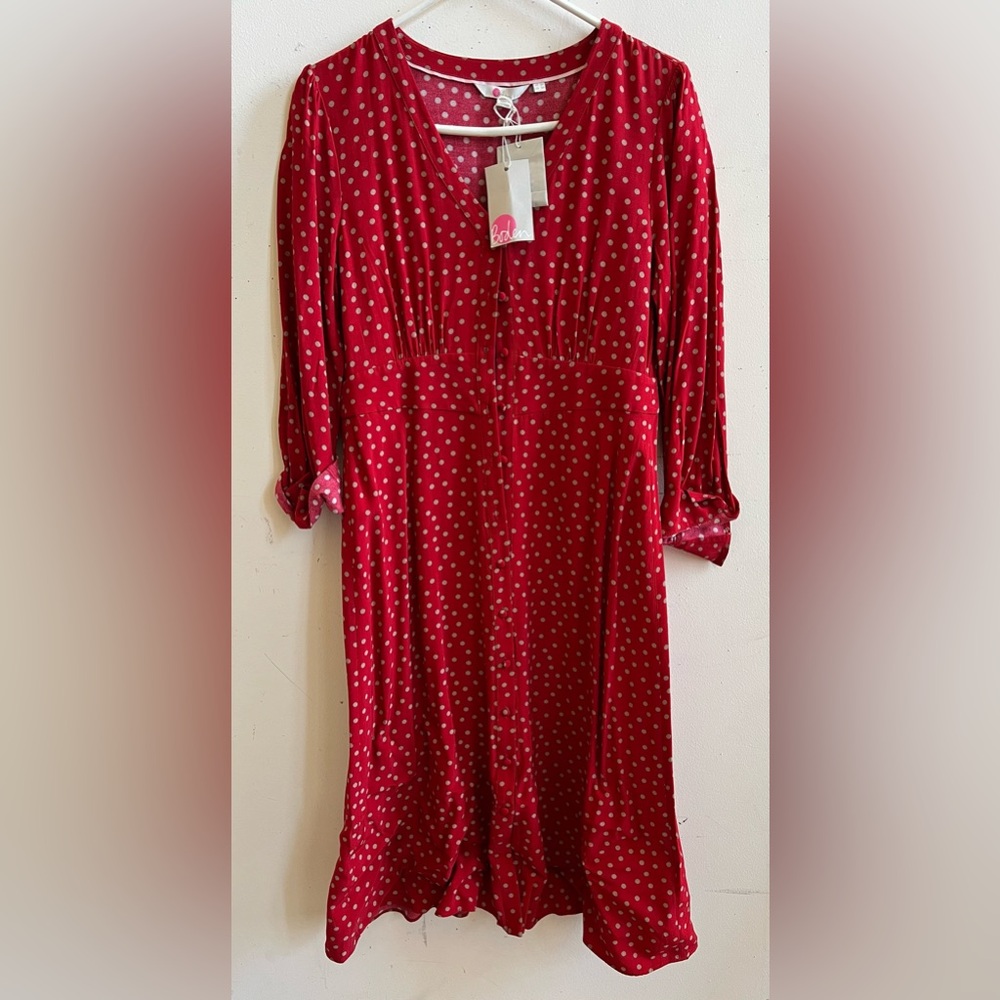 Boden Women’s Red Polka Dot Dress NWT